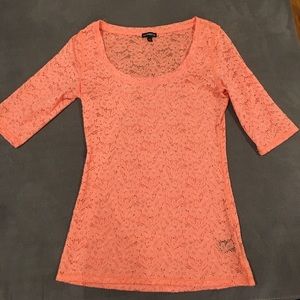 Lace pink Express top