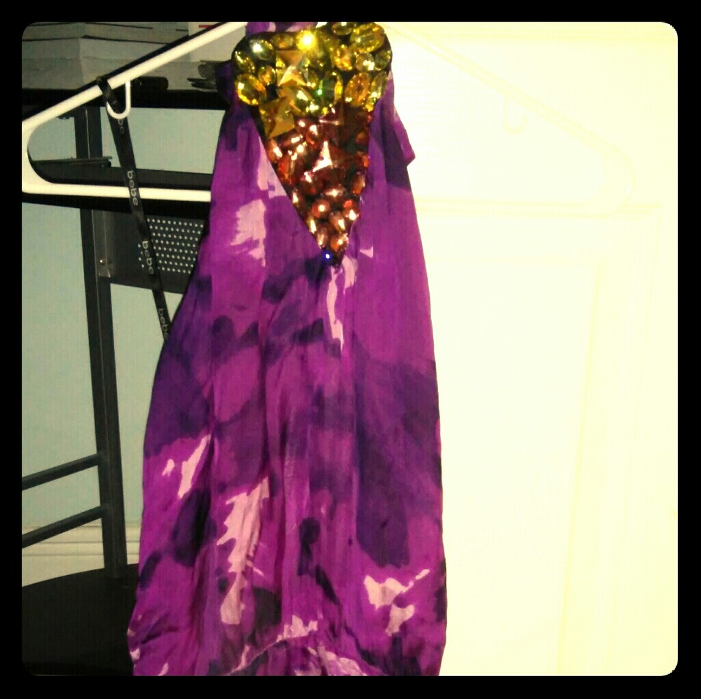 Mixed purple sequin top