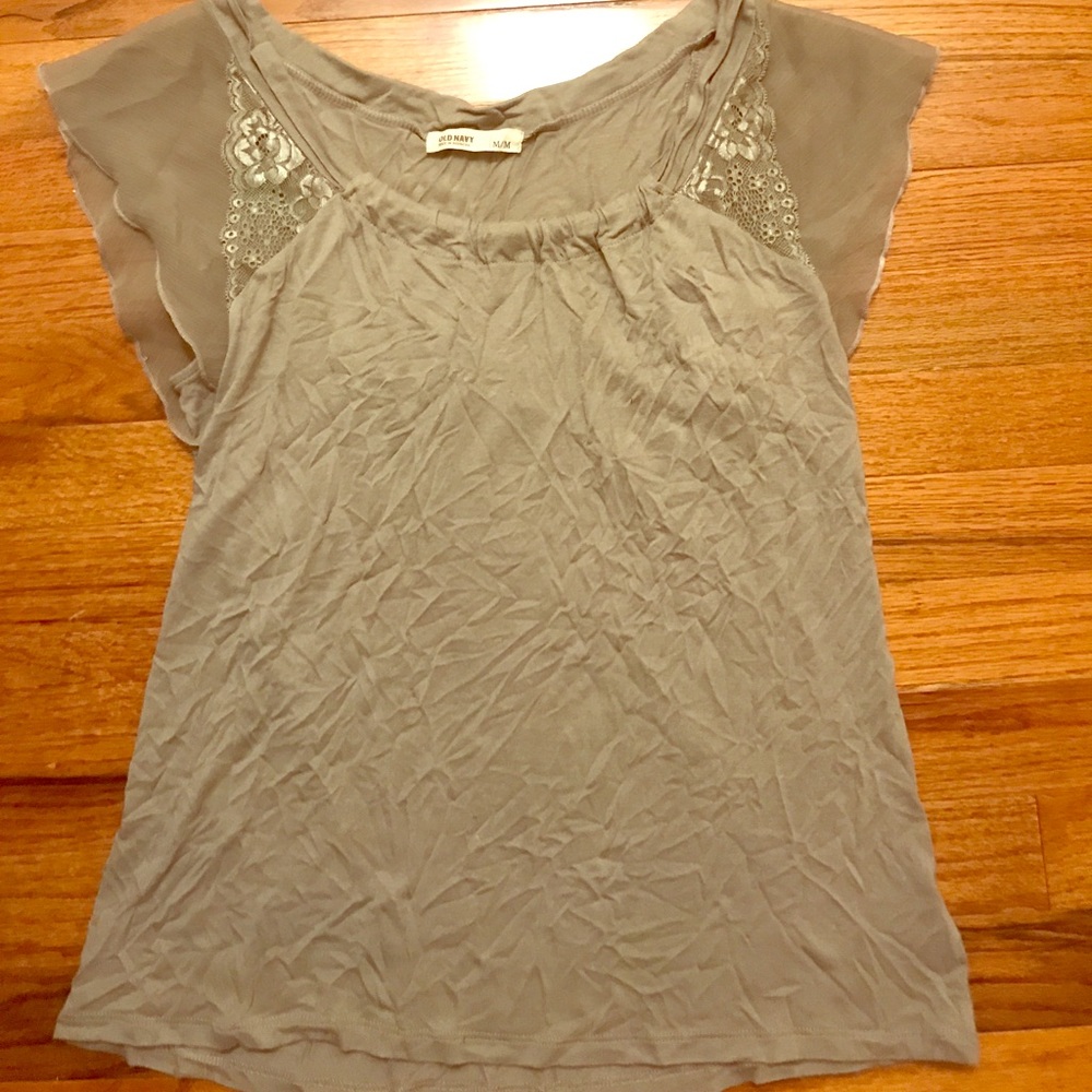 Gray Top with Detailed Sleeves