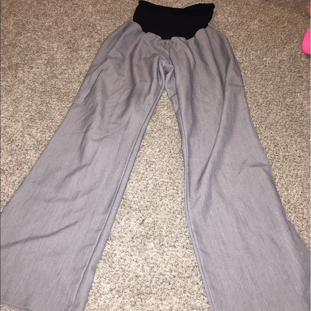 Grey Maternity Dress Pants