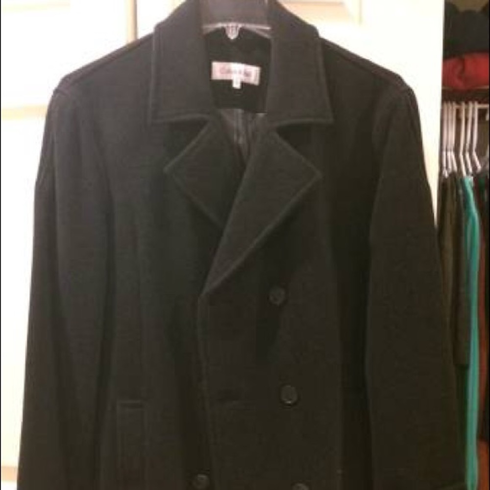 Calvin Klein double-breasted men's pea coat
