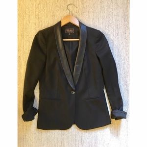 Madewell Buckley Tailors Blazer with Leather Trim