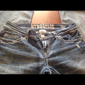 Stressed light blue women's jeans