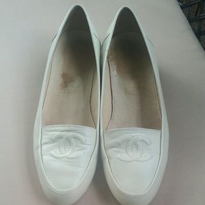 Cream Chanel Loafers
