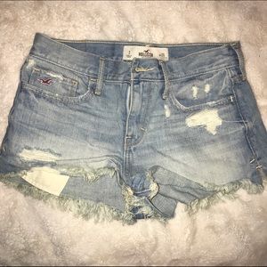 Hollister Light Washed High Waisted Jean Shorts