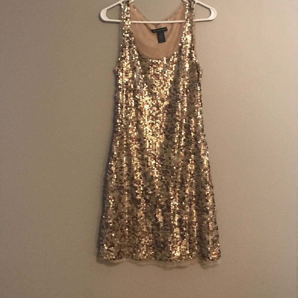 Gold sequins mini cocktail dress size M!