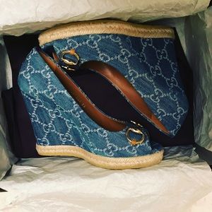 Gucci Denin GG Wedges