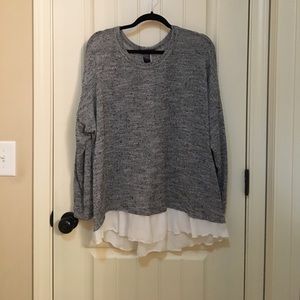 Grey high low zipper in the back top