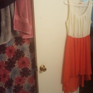 White and Peach Dress