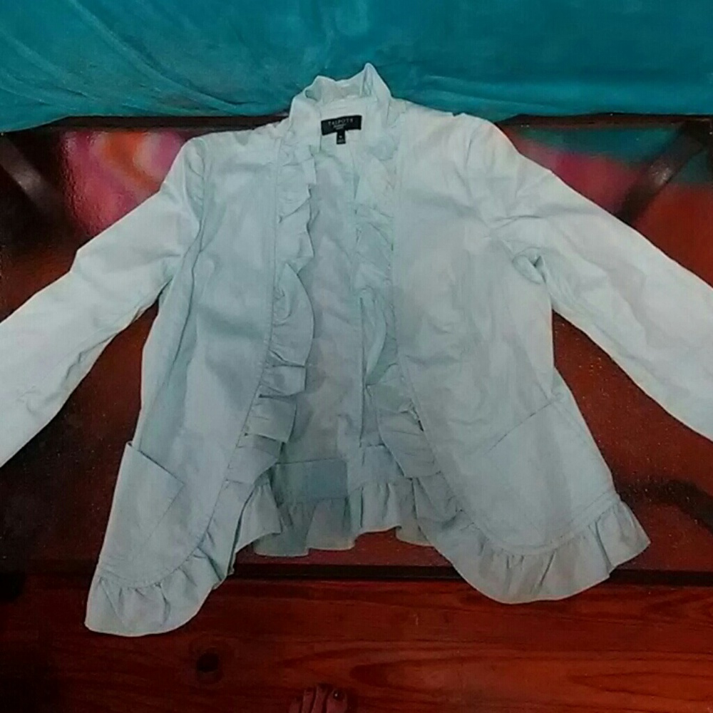 Teal ruffle Blazer