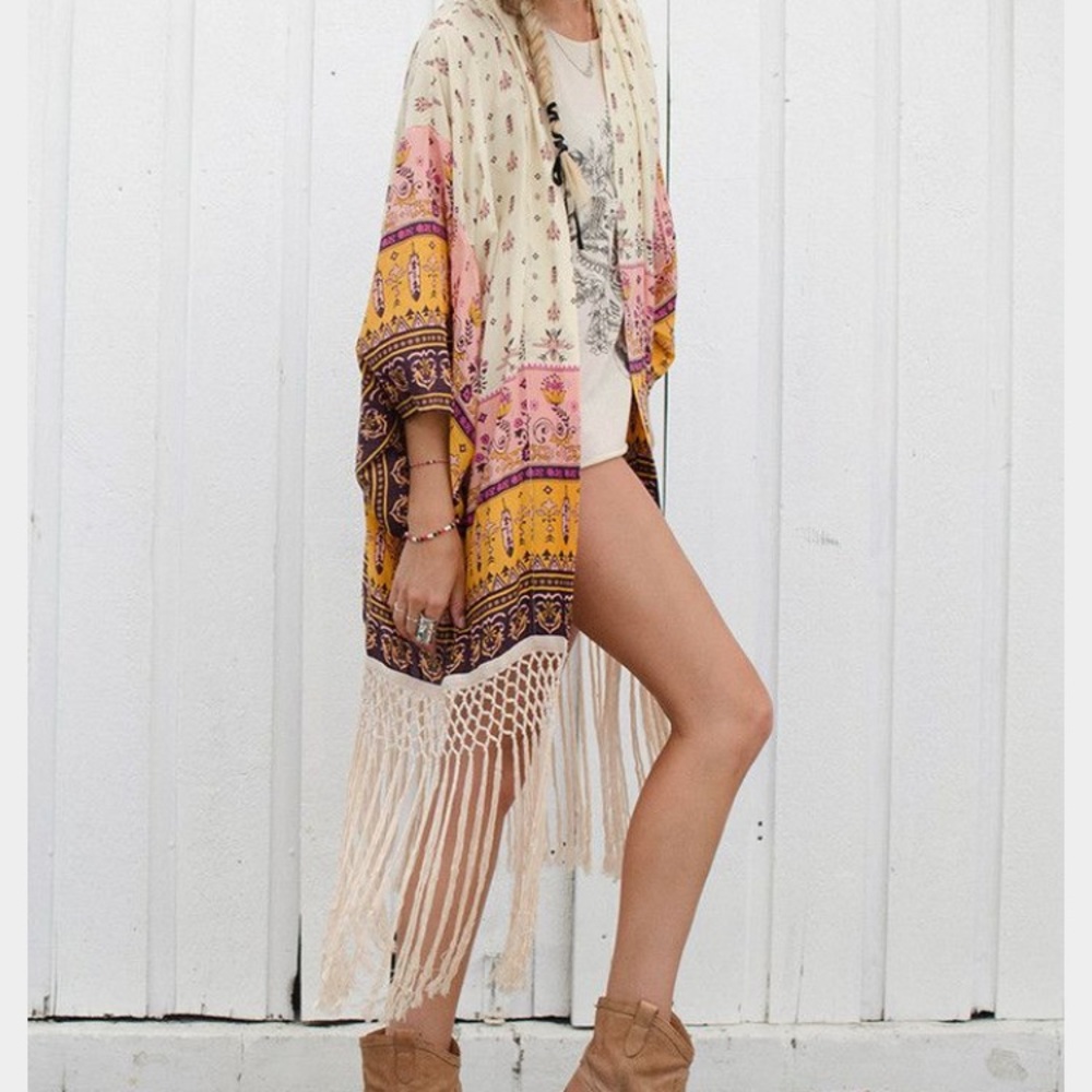 Spell & the Gypsy Desert Wanderer Kimono in Sunset