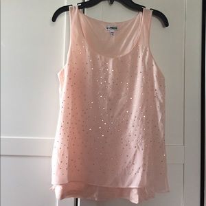 Express sparkle blush tank top - size XS
