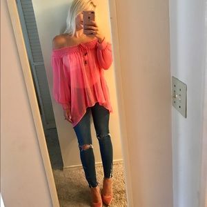 Pink H&M flowy shirt / cover up 💗💗 size 6