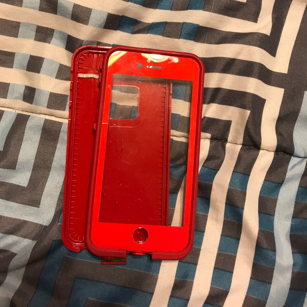 Red life proof iPhone 6 case