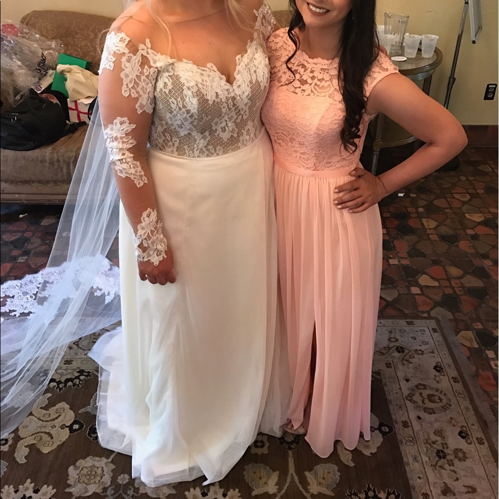 Davids Bridal bridesmaid dress in Bellini size: 4