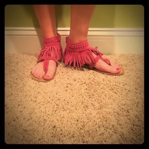 Minnetonka pink sandals