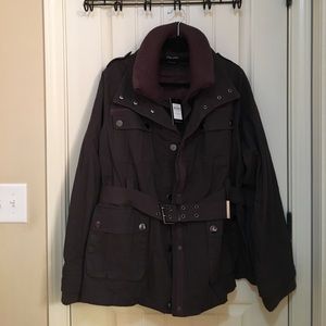 Utility trim jacket - color cocoa