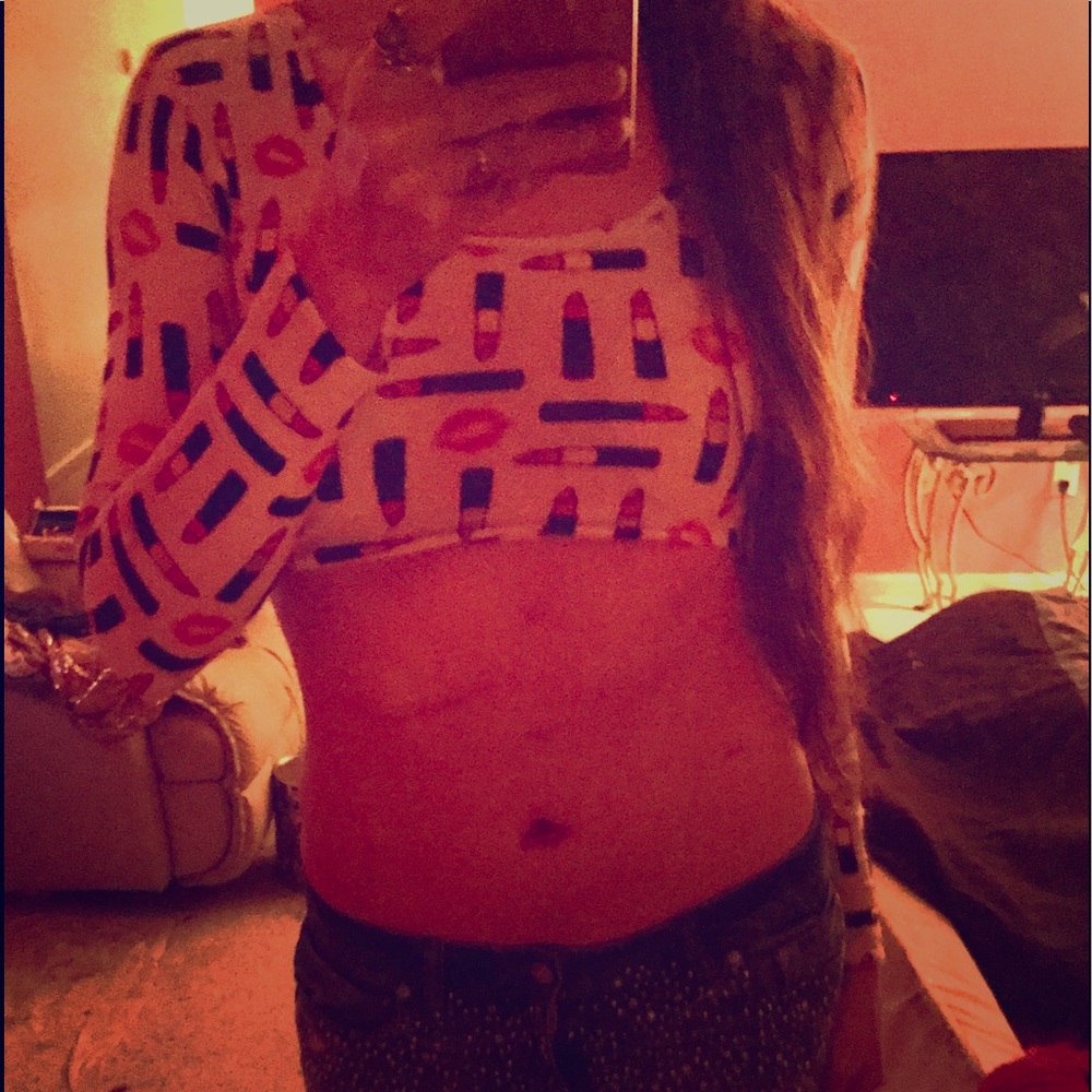 💄💋 print crop-top- Kendall+Kylie