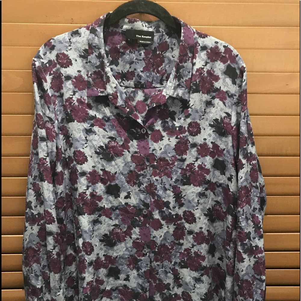 The Kooples Purple Floral Blouse