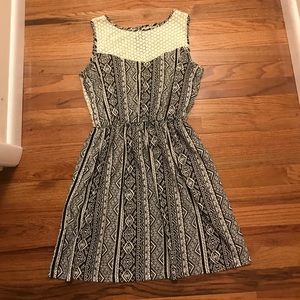 Lace Back Tribal Print Dress