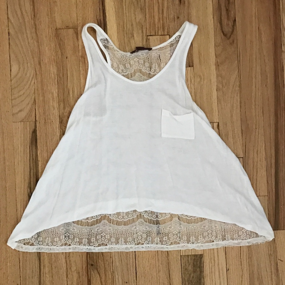 A Line white lace tank