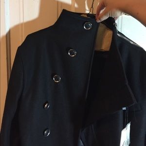 BNWT Black Wool/Rayon Pea Coat Ladies Medium