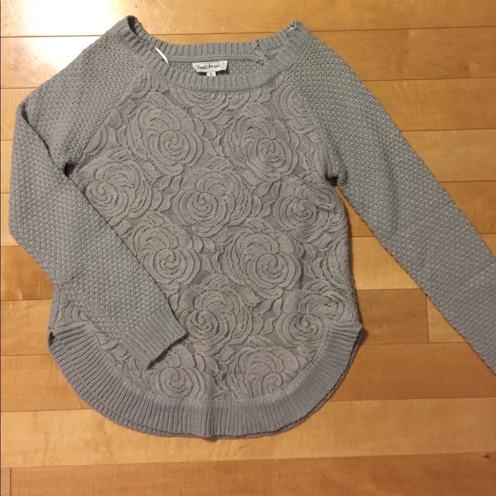 Gray Lace Sweater
