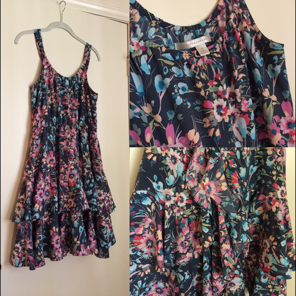 Lauren Conrad Floral Ruffle Dress NWOT