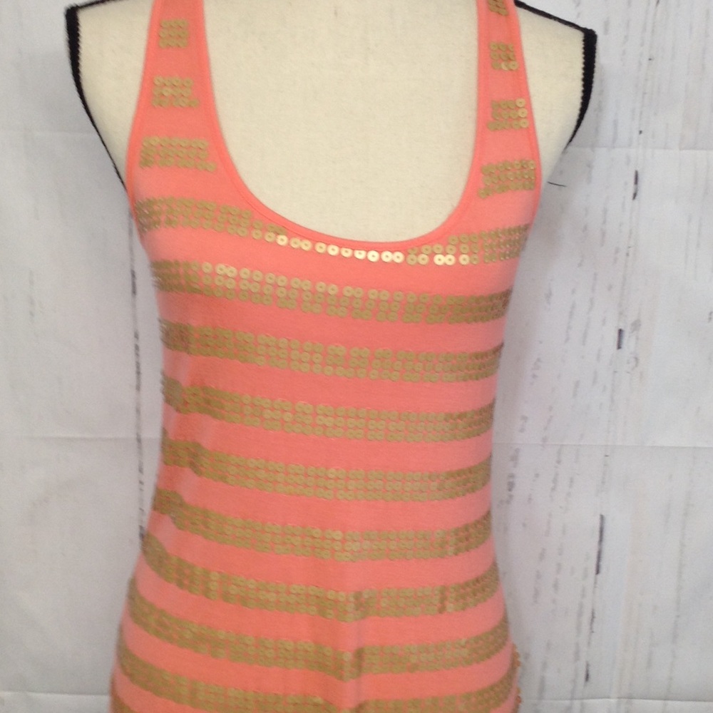 LOVE HAPPINESS Coral Sequins Women Tank Top