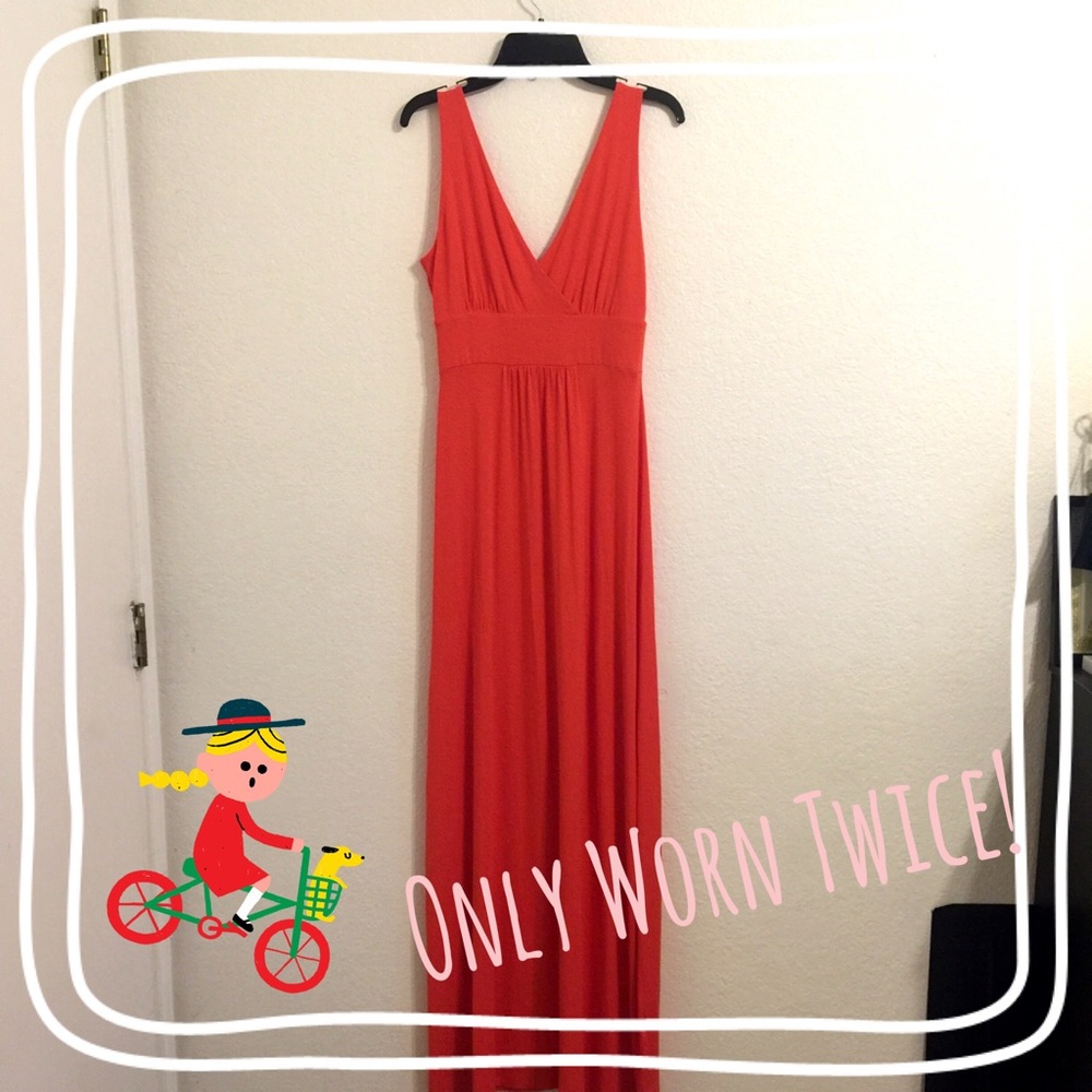 Coral colored dress