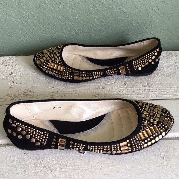 CG Shoes Shoes Cg Black Flats With Gold Details Poshmark