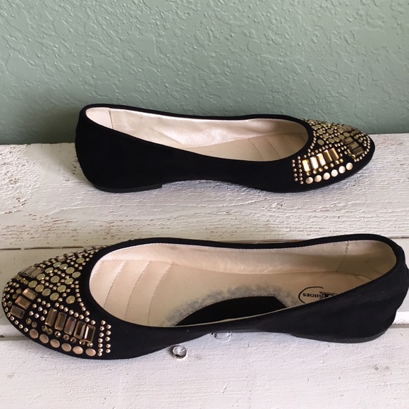 CG Shoes Shoes Cg Black Flats With Gold Details Poshmark
