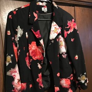 Black floral blazer