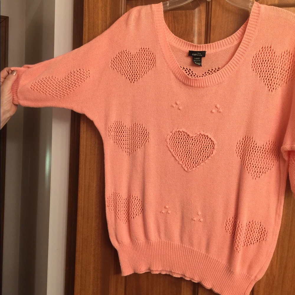 3/4 sleeve sweater (Peach Lg)