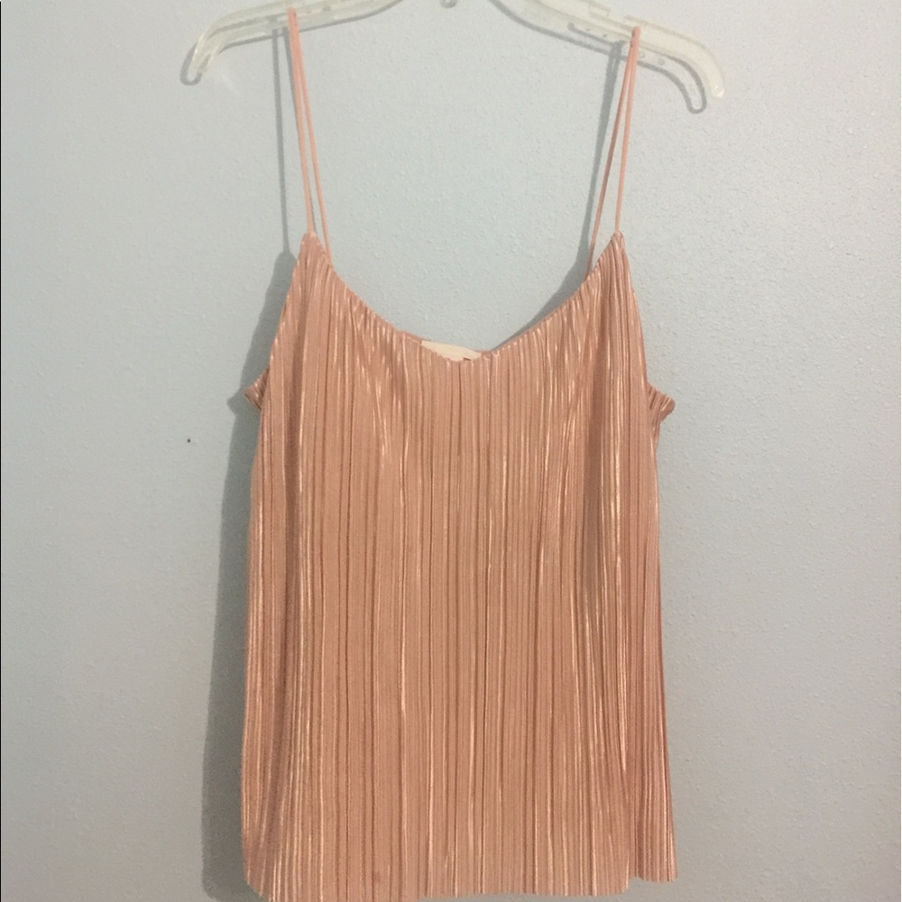 Champagne / blue pleated tank top H&M