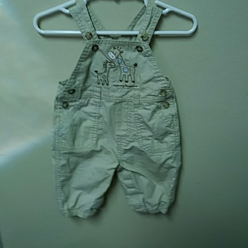 Carter's tan colored overalls.  Cute giraffes.