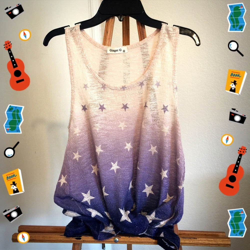 Star purple gradient tank top