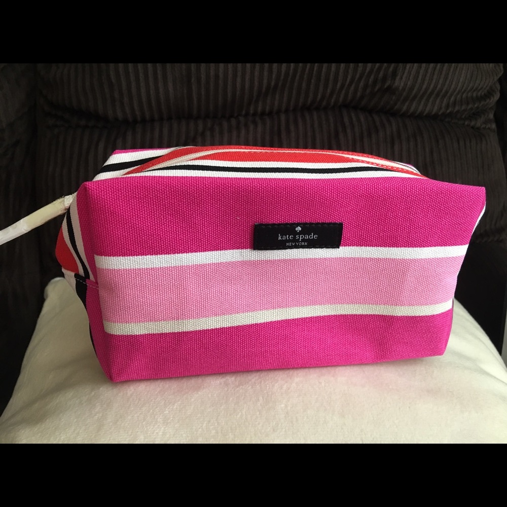 Kate Spade canvas makeup tote
