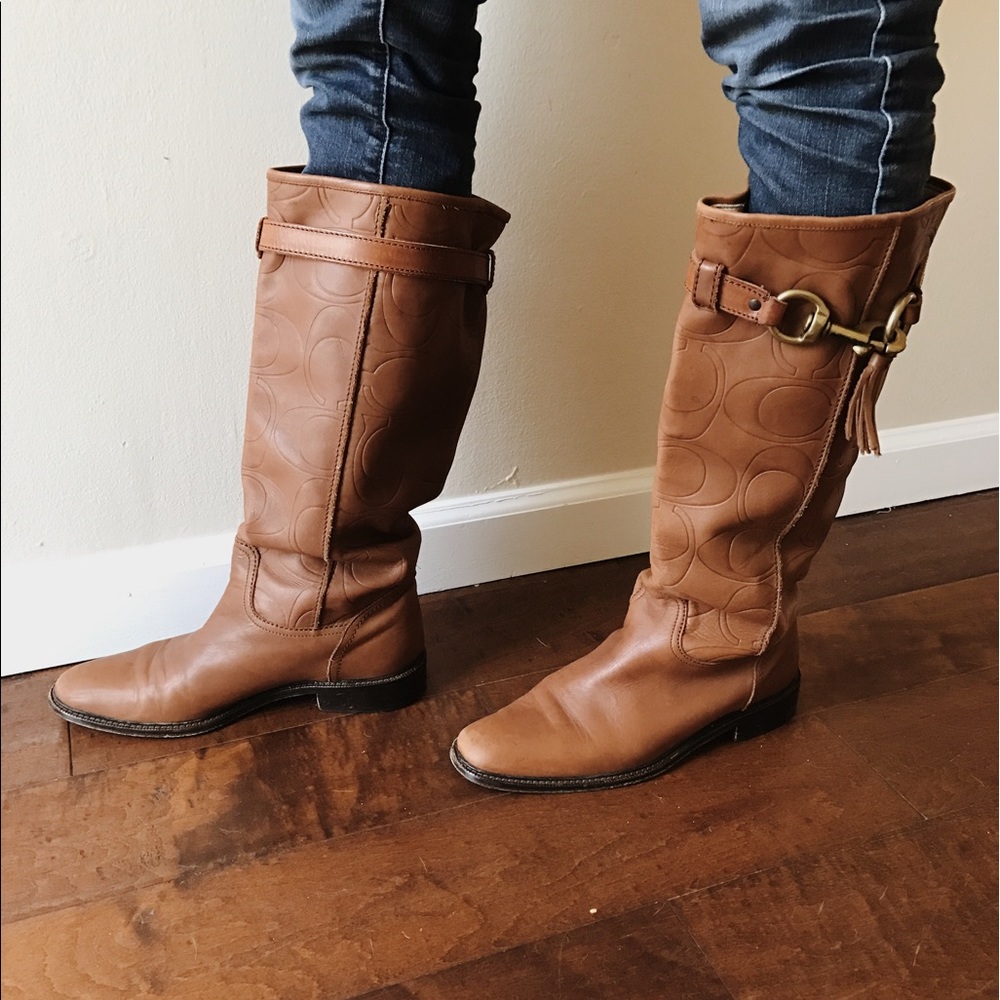 Coach Italian Leather Knee High Boots 8.5