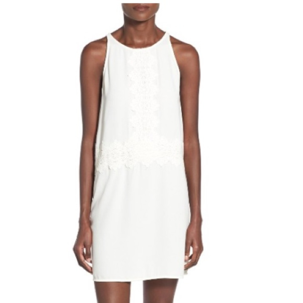 Leith ivory lace trim dress
