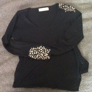Zara Sweaters - Zara Crystal Embellished Asymmetrical Sweater Zara Sweaters - Zara Crystal Embellished Asymmetrical Sweater