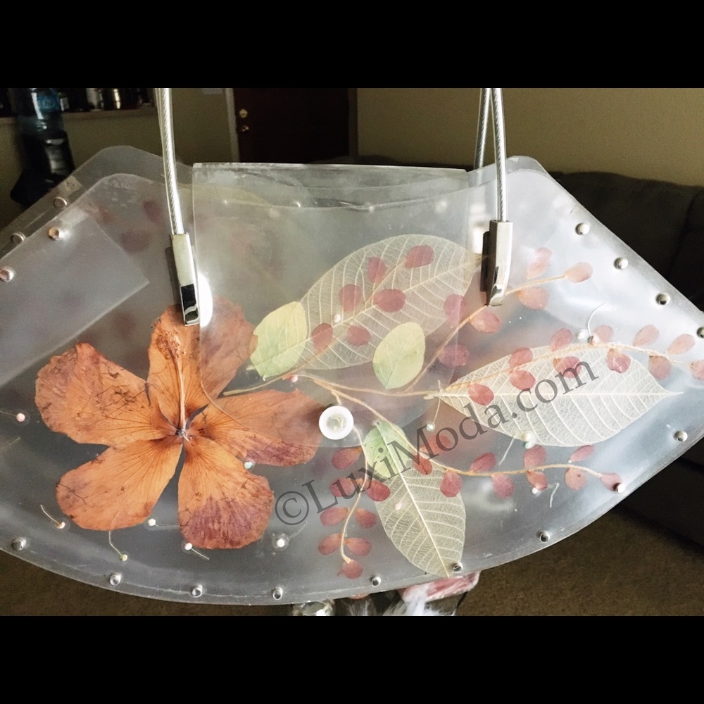 Organique Clear Vinyl Real Pressed Flowers Bag