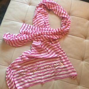 Kate Spade pink and white striped summer scarf