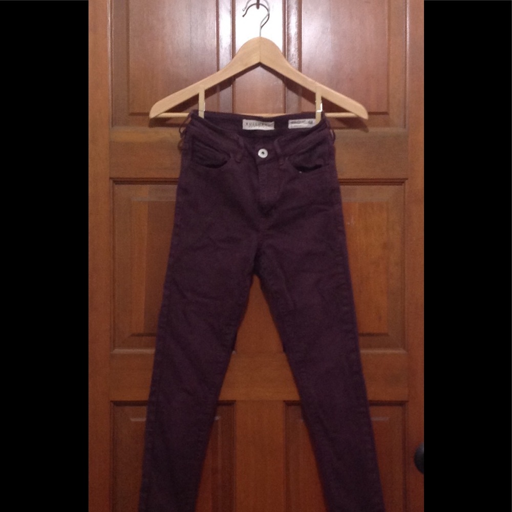 Bullhead hi-rise maroon skinny jeans, size 1