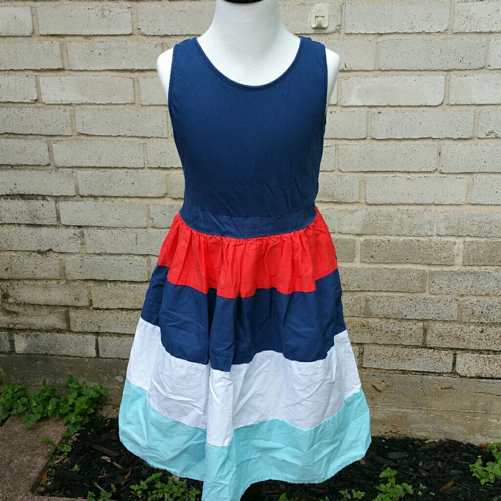 Dreampop Navy Coral White Stripe Sundress 14
