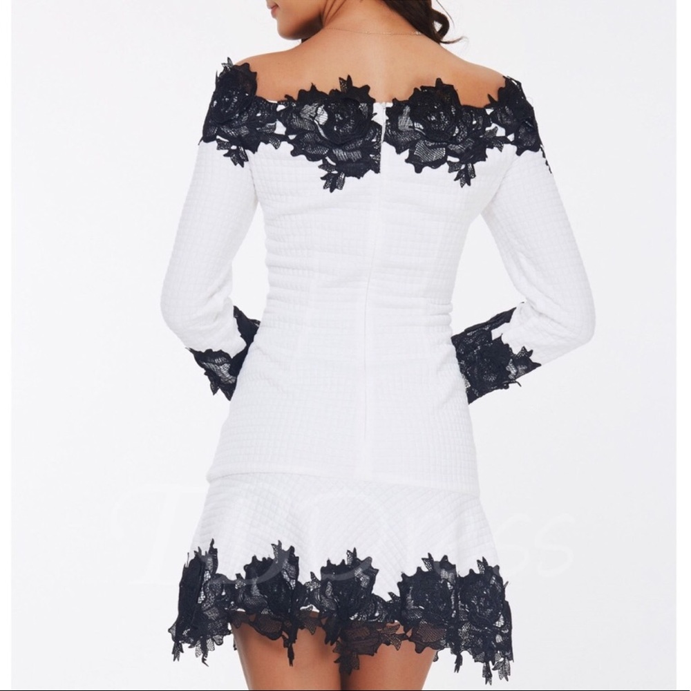 🖤Black & White Patchwork Dress🖤 - Picture 2 of 7
