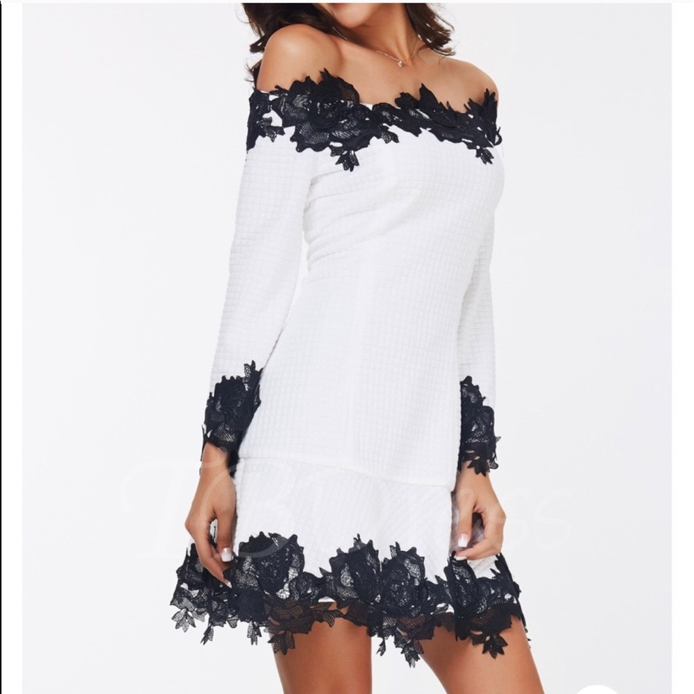 🖤Black & White Patchwork Dress🖤 - Picture 3 of 7