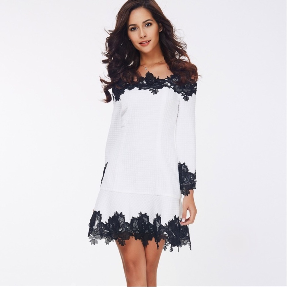 🖤Black & White Patchwork Dress🖤 - Picture 4 of 7