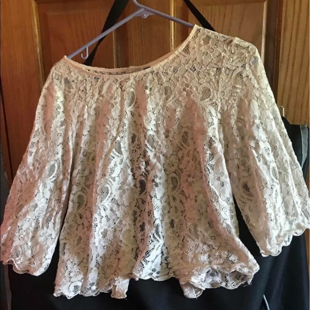 Cream lace top
