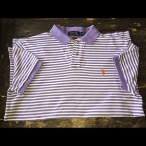 Men's purple and white stripe Ralph Lauren shirt
